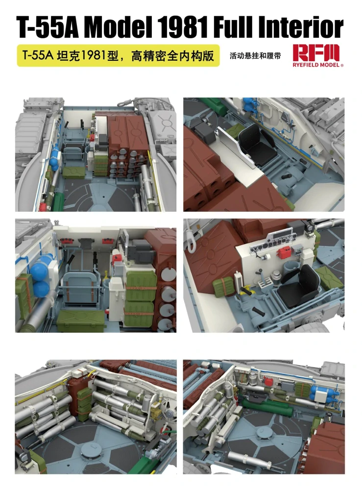 RFM T-55A Model 1981 Full Interior with workable tracks 1/35