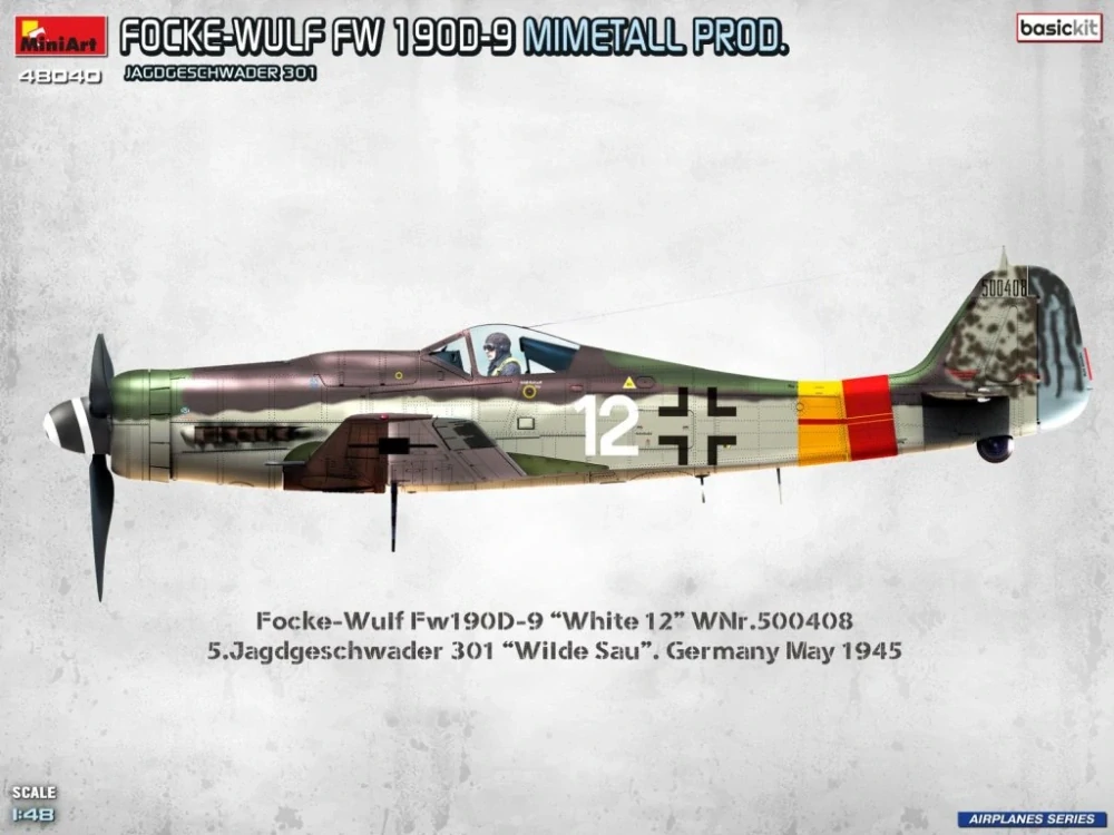 MiniArt FOCKE-WULF FW 190D-9. MIMETALL PROD. JAGDGESCHWADER 301. Basic Kit 1/48