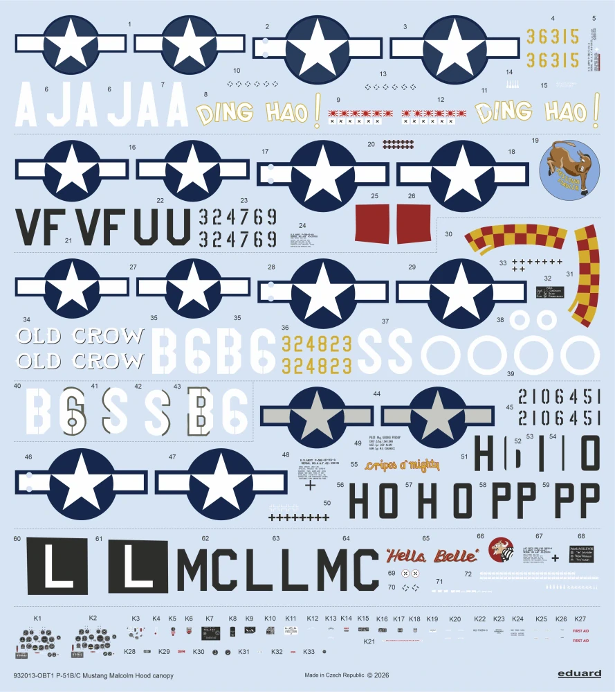 Eduard P-51B Mustang Malcolm Hood canopy Hybrid 1/32 (Předobjednávka listopad)