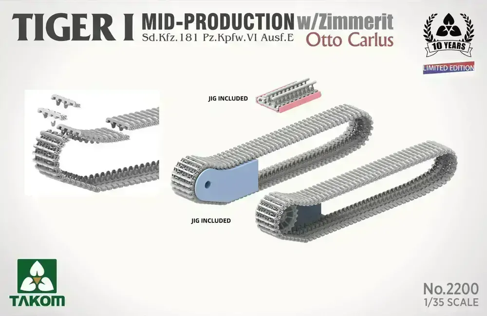Takom Tiger I Mid Production w/zimmerit Sd.Kfz. 181 Pz.Kpfw. VI Ausf. E Otto Carius - Limited! 1/35