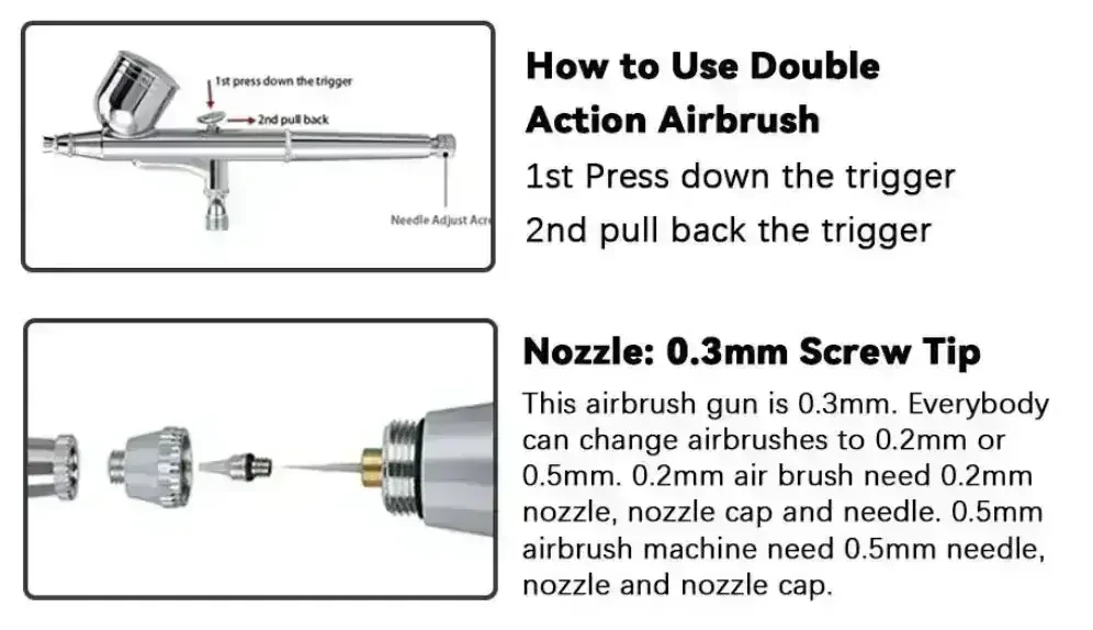 Sagud SD-130 Double Action Airbrush 0.3mm
