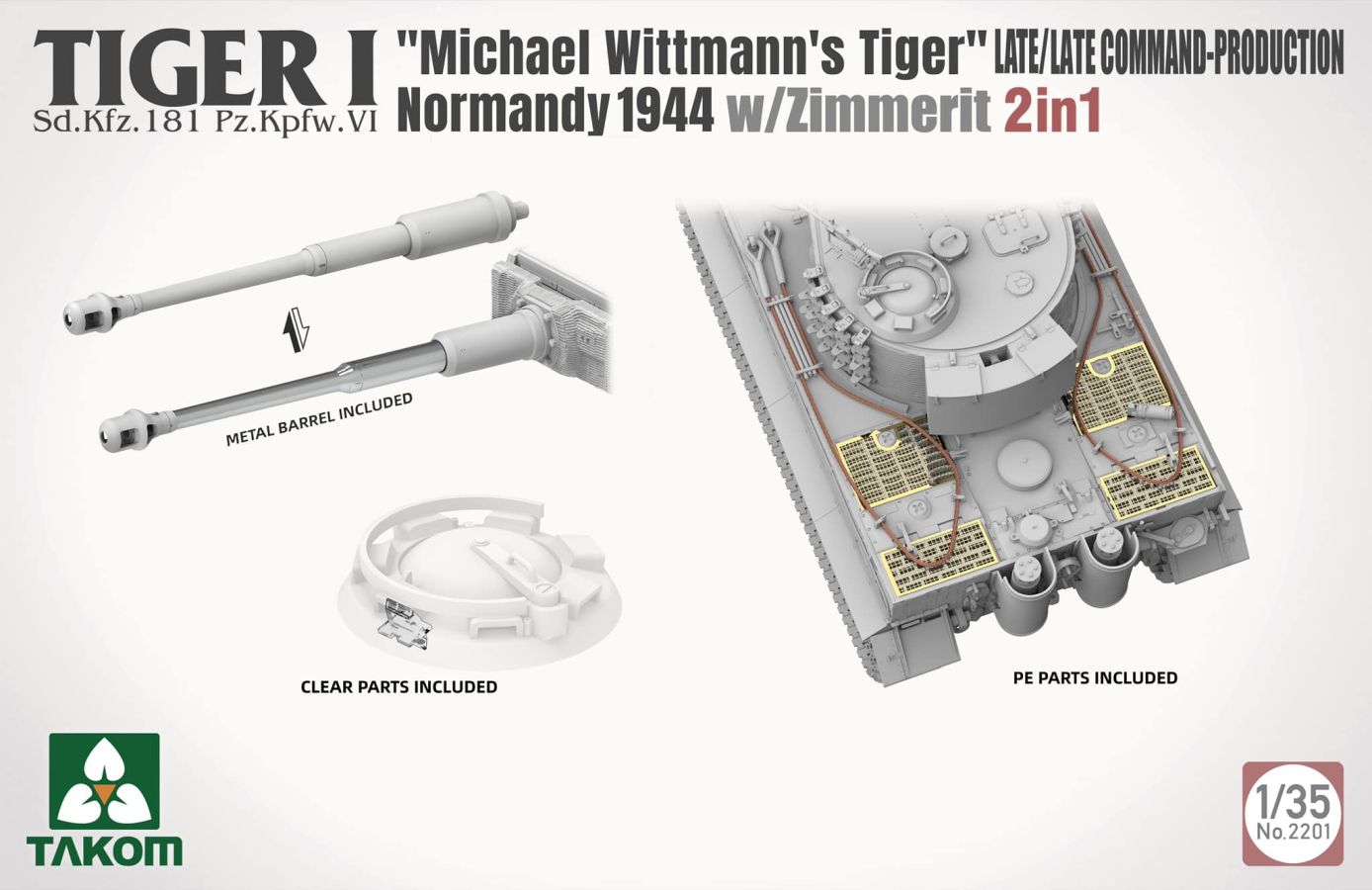 Takom TIGER I LATE/LATE COMM. w/ZIMM. Michael Wittmann 1/35