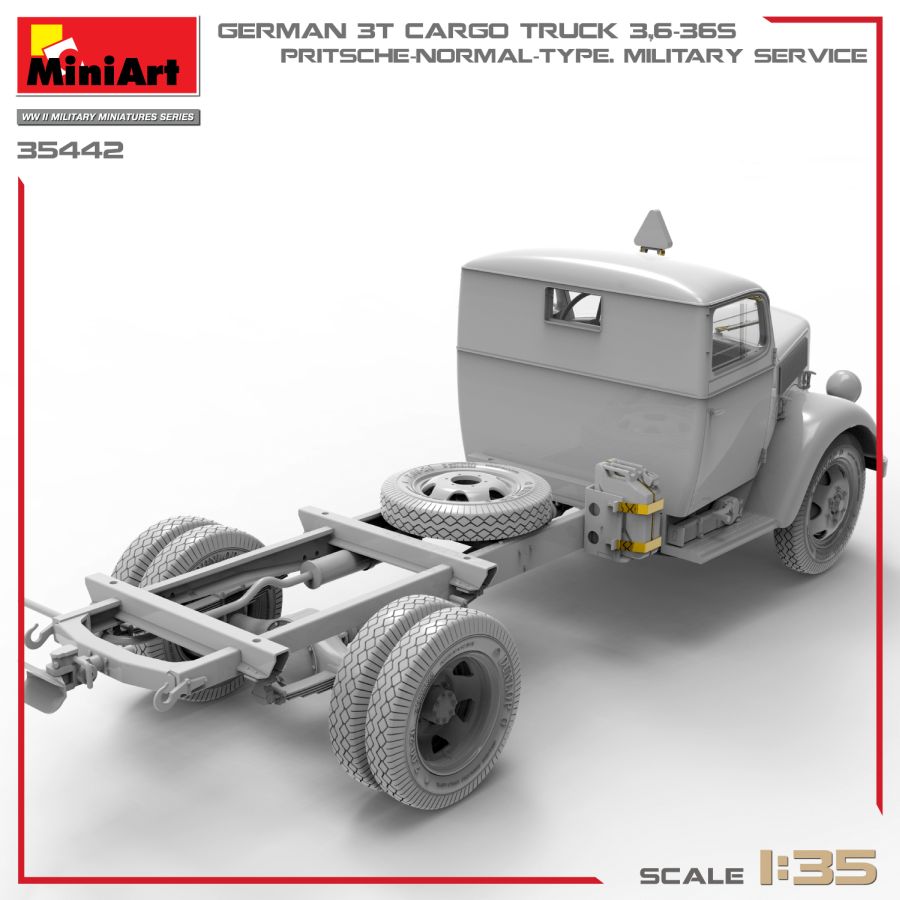 MiniArt German 3t Cargo Truck 3,6-36S. Pritsche-Normal-Type. Military Service 1/35