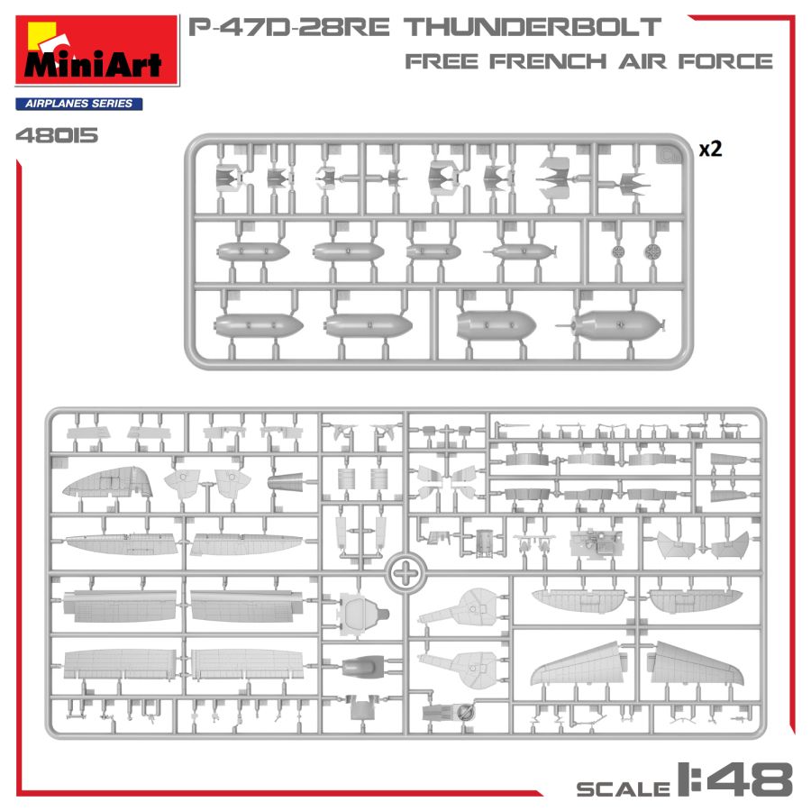 MiniArt P-47D-28RE Thunderbolt. Free French Air Force. Basic Kit 1/48