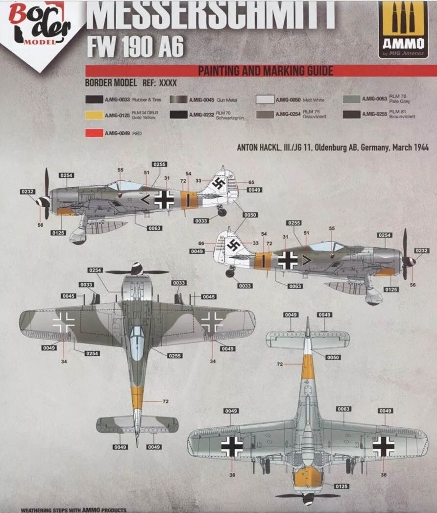 Border Model Focke-Wulf Fw 190A-6 w/Wgr. 21 & Full engine and weapons interior 1/35