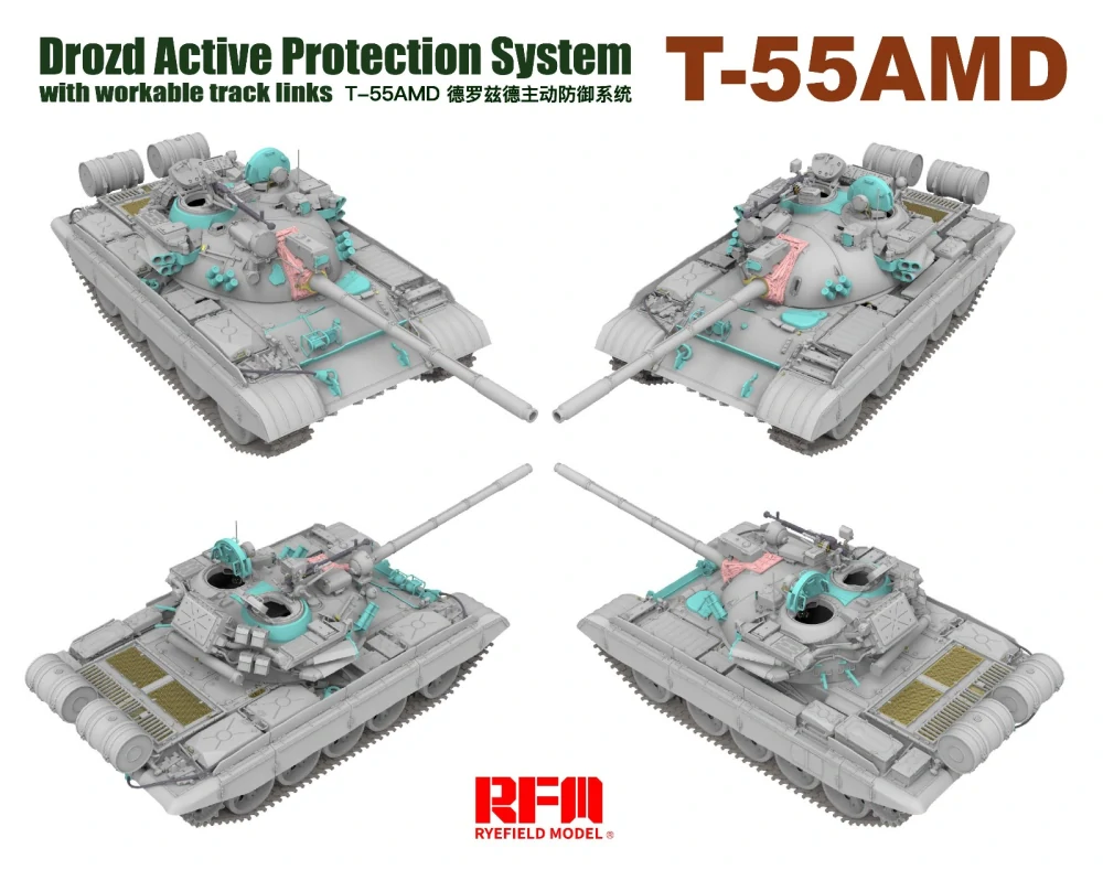 RFM T-55 AMD Drozd Active Protection System (With Workable Tracks) 1/35