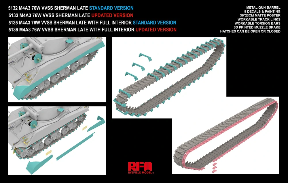 RFM M4A3 76W VVSS Sherman late UPGRADE VERSION 1/35
