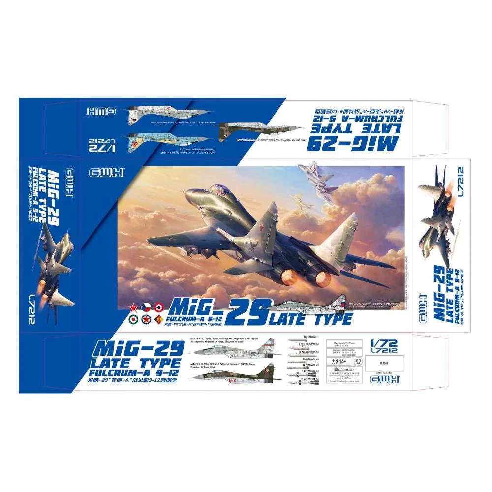 G.W.H MiG-29 Fulcrum-A 9-12 Late Type (ČR!) 1/72
