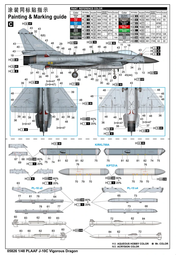 Trumpeter PLAAF J-10C Vigorous Dragon 1/48
