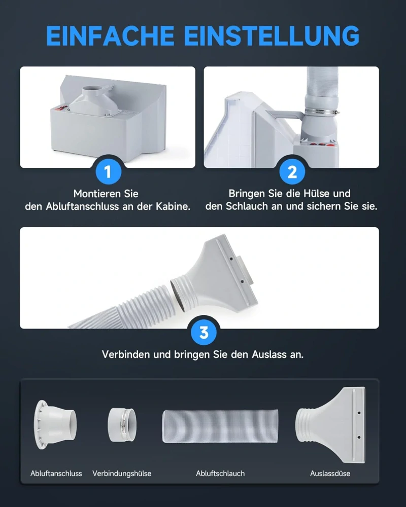 Stříkací filtrační box pro Airbrush 55cm - 9m3/min + LED + Ext. hadice