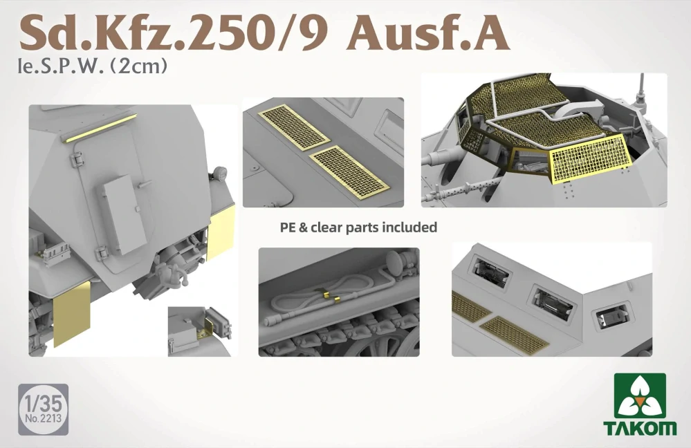 Takom Sd.Kfz. 250/9 Ausf. A Ie. S.P.W (2cm) 1/35 (Předobjednávka listopad)