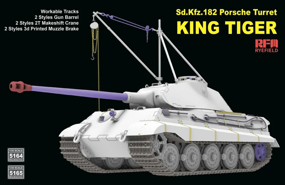 RFM Porsche Turret King Tiger w/INTERIOR & 2T crane 1/35 (Předobjednávka listopad)