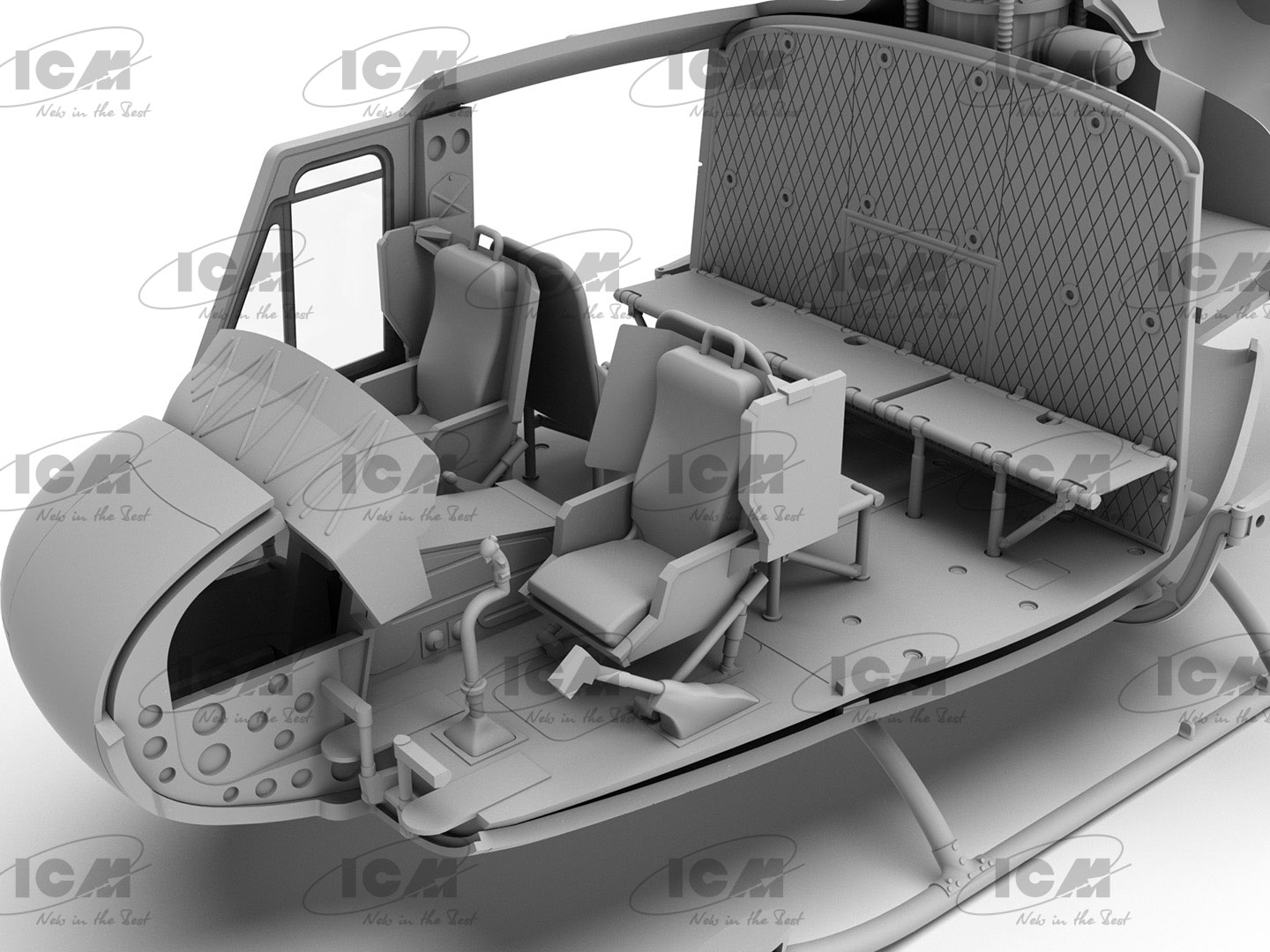 ICM UH-1C Huey Gunship, US Attack Helicopter (100% new moulds) 1/48 (Předobjednávka listopad/prosinec)