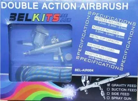 Belkits Double Action Airbrush Set 0.2mm + 0.3mm + 0.5mm