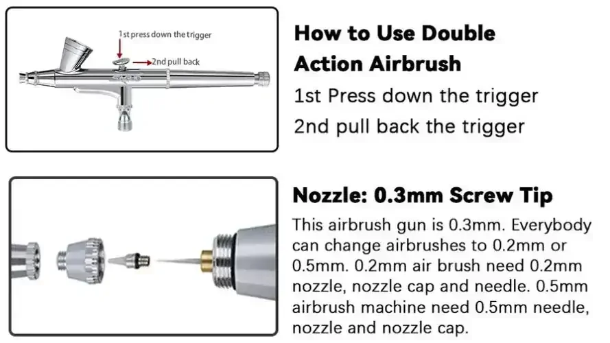 Sagud SD-135 Double Action Airbrush 0.2mm