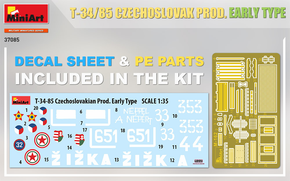 MiniArt T-34-85 Czechoslovak Prod. Early Type (ČR) 1/35