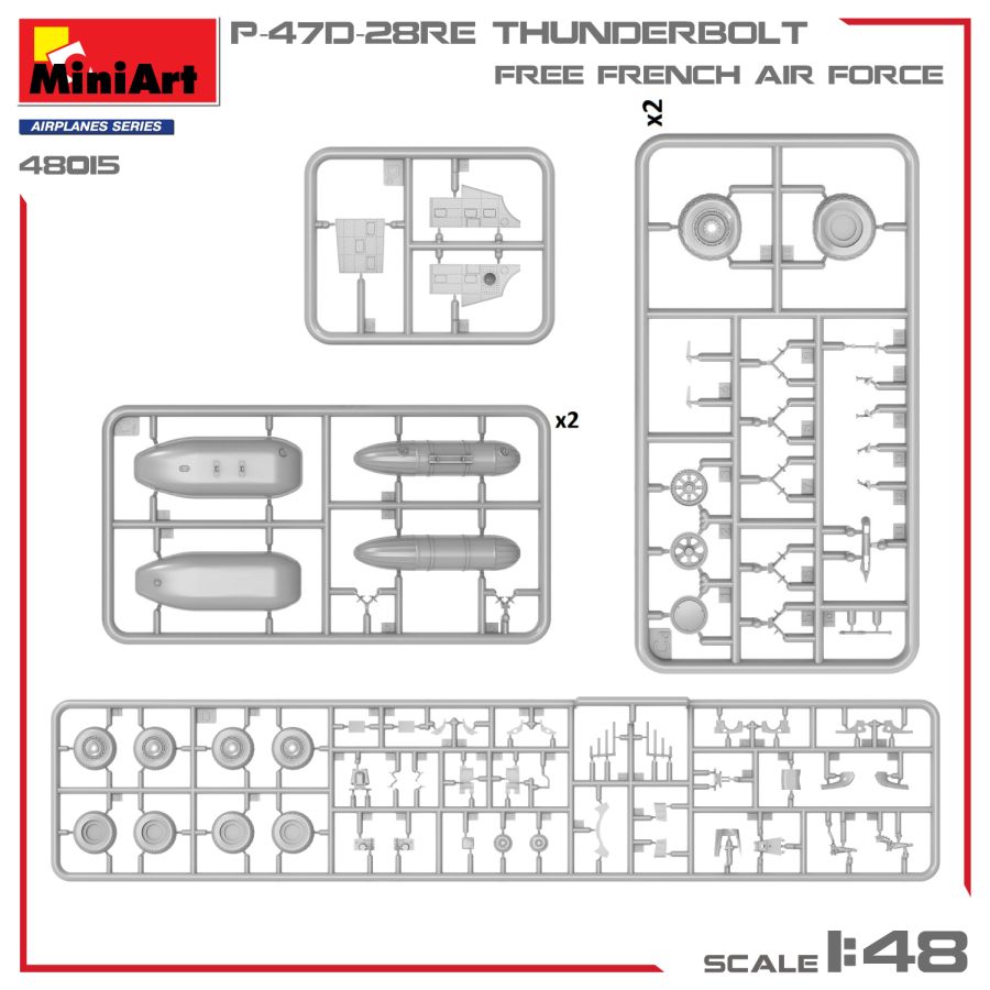 MiniArt P-47D-28RE Thunderbolt. Free French Air Force. Basic Kit 1/48