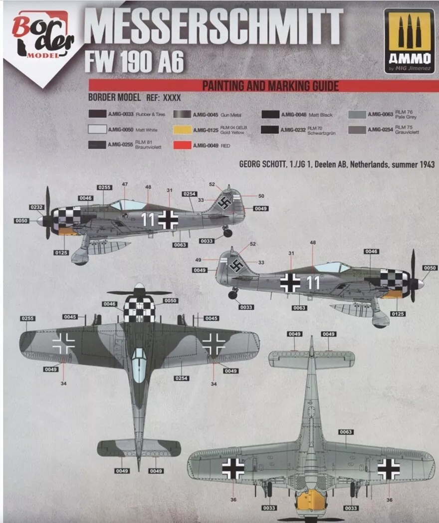 Border Model Focke-Wulf Fw 190A-6 w/Wgr. 21 & Full engine and weapons interior 1/35