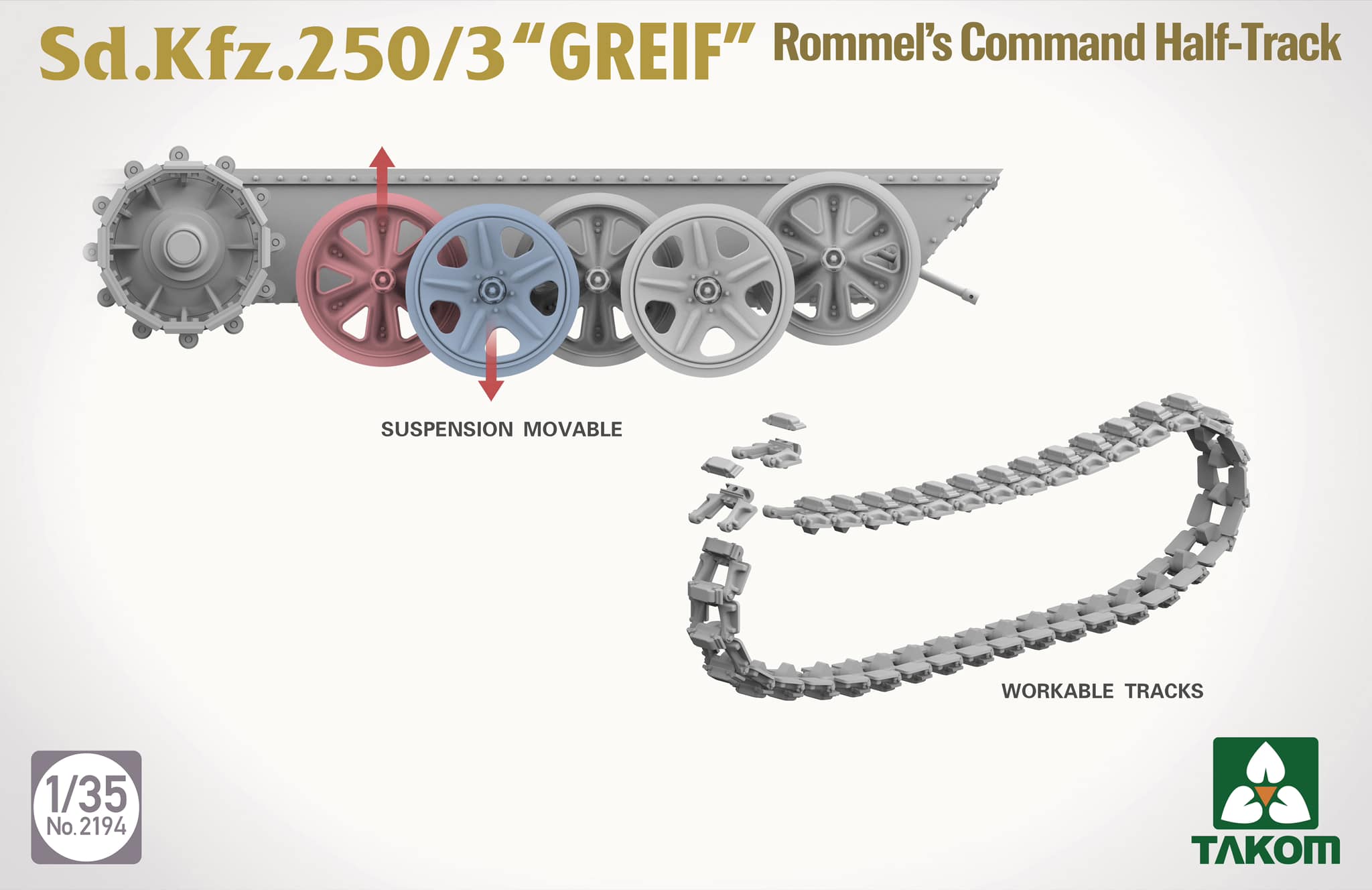 Takom Sd.Kfz.250/3 "GREIF" Rommel's Command Half-Track Full Interior 1/35
