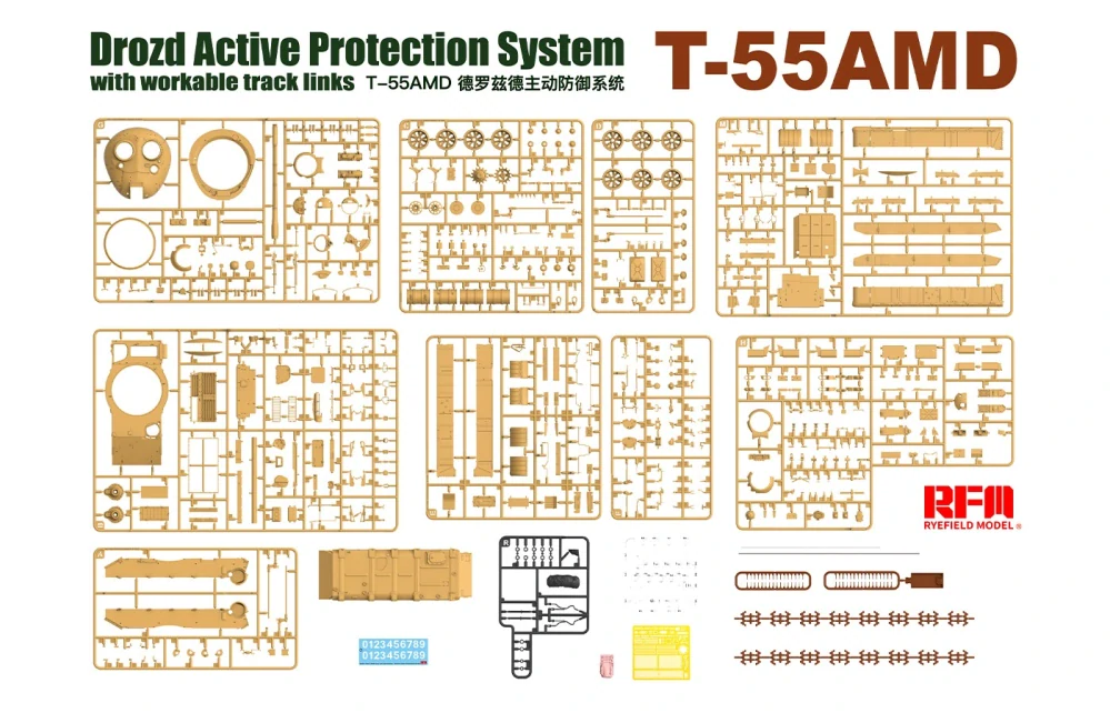 RFM T-55 AMD Drozd Active Protection System (With Workable Tracks) 1/35