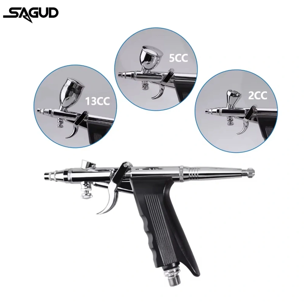 Sagud SD-116B Double Action Airbrush set 0.3mm + 0.5mm + 0.8mm (Trigger type)