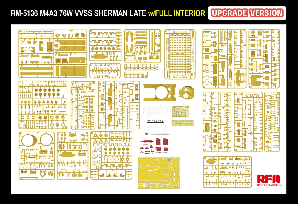 RFM M4A3 76W VVSS Sherman late UPGRADE full interior 1/35