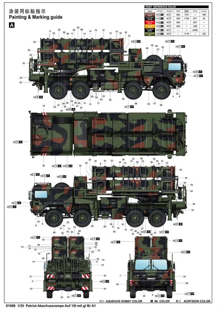 Trumpeter Patriot Abschussrampe Auf 15t mil gl Br A1 1/35