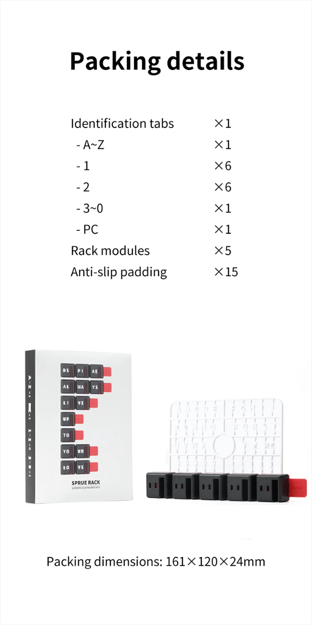 DSPIAE PT-SR Sprue Rack / Stojánek na rámečky s díly