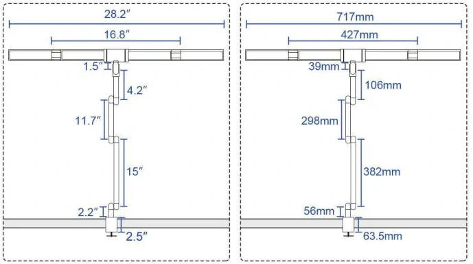 Pracovní LED lampa sklopná (stmívatelná) - 24W, 1500lm, 71cm