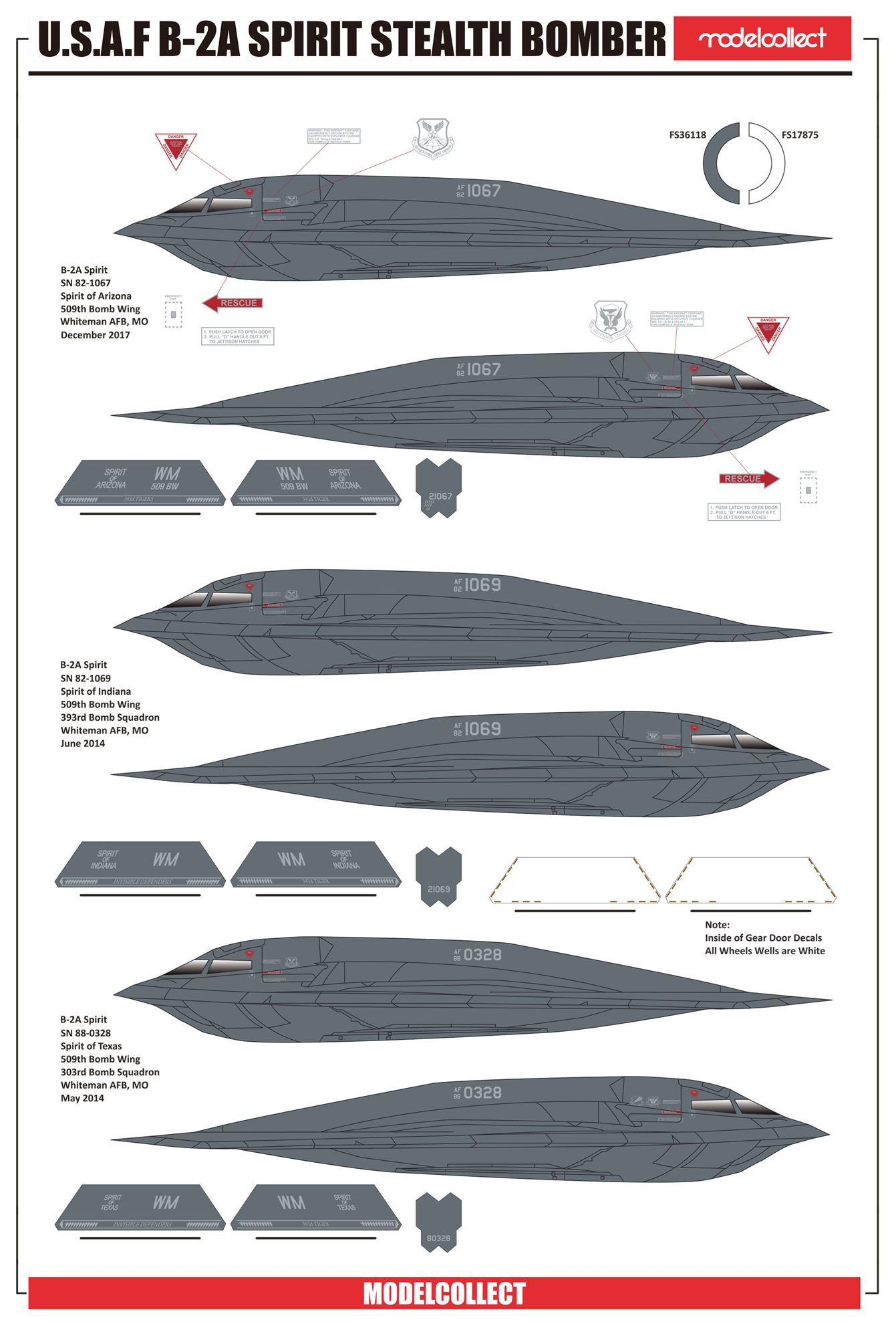 Modelcollect USAF B-2A Spirit Stealth Bomber With AGM-158 Missile 1/72