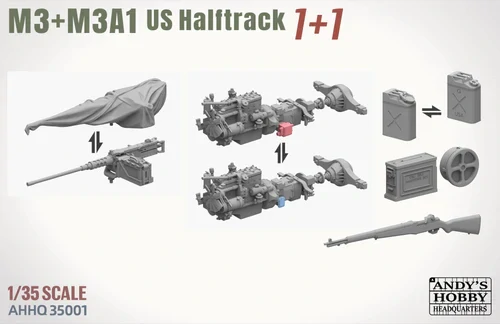 Andy's HHQ M3 / M3A1 U.S. WWII Halftrack DOUBLE COMBO 1/35 (Předobjednávka srpen)