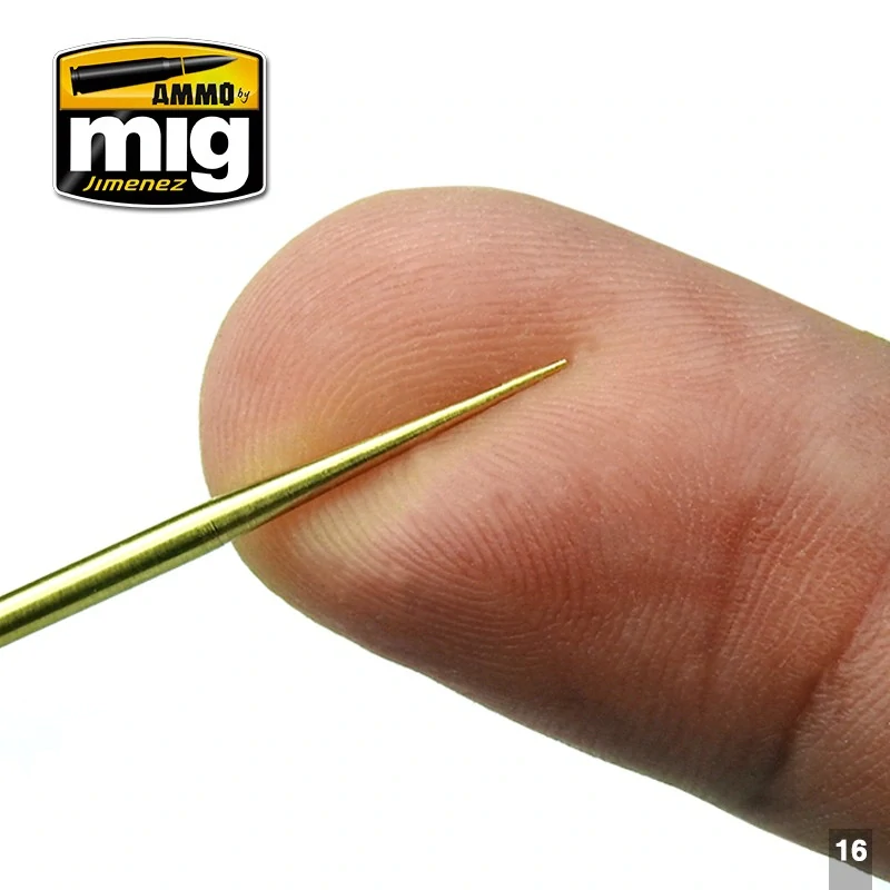 Ammo Mig Brass Toothpicks / Sada mosazných párátek 3v1 (pro sek. lepidlo a škrábance)