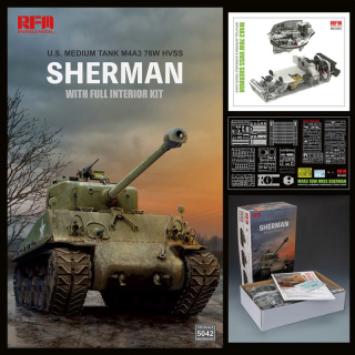 RFM M4A3 76W HVSS Sherman With full interior and workable track links 1/35