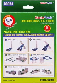 Model Kit Tool Set(Clamp for elastic band,Clamp,Bottle Opener) / Set modelářských pomůcek a svorek