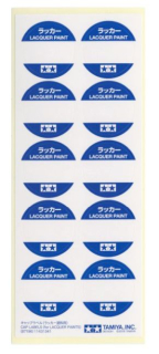 Tamiya Cap Labels (Lacquer Paints) / Polepy lahviček Tamiya - 30ks