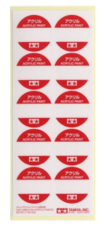 Tamiya Cap Labels (Acrylic Paints) / Polepy lahviček Tamiya - 30ks