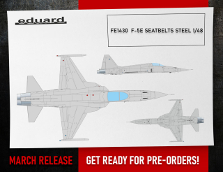Eduard F-5E upínací pásy OCEL 1/48 F-5E seatbelts STEEL - detail set 1/48