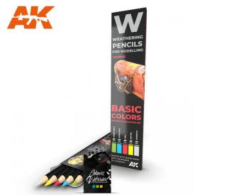AK Weathering pencils - Basic Colors Shading & Demotion colors set  / Set patinovacích akvarelových tužek - Základní stínovací sada