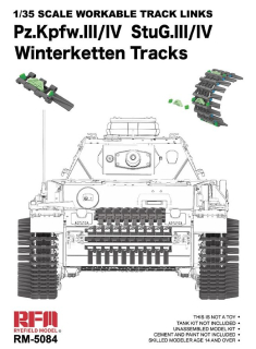 RFM Pz.Kpfw.lll/IV StuG.Ill/IV Winterketten Tracks - pohyblivé pásy 1/35
