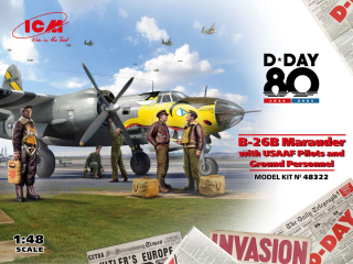 ICM B-26B Marauder with USAAF Pilots and Ground Personnel 1/48