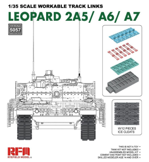 RFM Workable track links for Leopard 2A5/A6/A7 - pohyblivé pásy 1/35