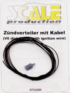 Scaleproduction V6 Distributor With Ignition Wire Black - detail set 1/24