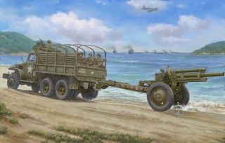 I Love Kit USA CCKW-352 Machine Gun Turret Version and M2A1 105MM Howitzer 1/35