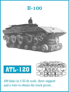 Friul Model E-100 Tracks - Kovové pohyblivé pásy 1/35
