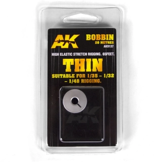 AK Elastic Rigging Bobbin Thin 20m (1/32, 1/35, 1/48) / Elastické vlákno - 0,055mm