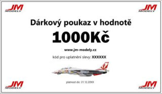 Dárkový poukaz na nákup na JM Modely v hodnotě 1000Kč