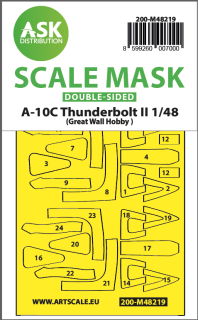 ASK A-10C Thunderbolt II double-sided express fit mask for GWH - Oboustranné masky kabiny a podvozku 1/48
