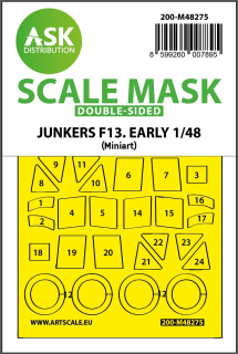 ASK Junkers F-13 double-sided express fit mask for Miniart - Oboustranné masky kabiny a podvozku 1/48
