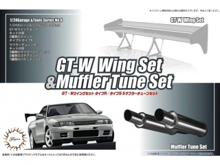 Fujimi GT-W Wing & Muffler tune set (Detail set - Spoilery, výfuky, sedačka, volanty, tuning dekály) 1/24