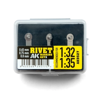 AK Rivet Marking Set 3 (1/35, 1/32)  / Set nýtovacích koleček 3v1